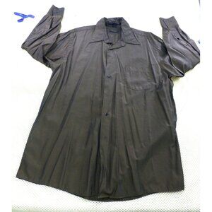 DKNY Mens Brown Button-Up Long Sleeve Shirt L‎ Modal Blend Solid Collared